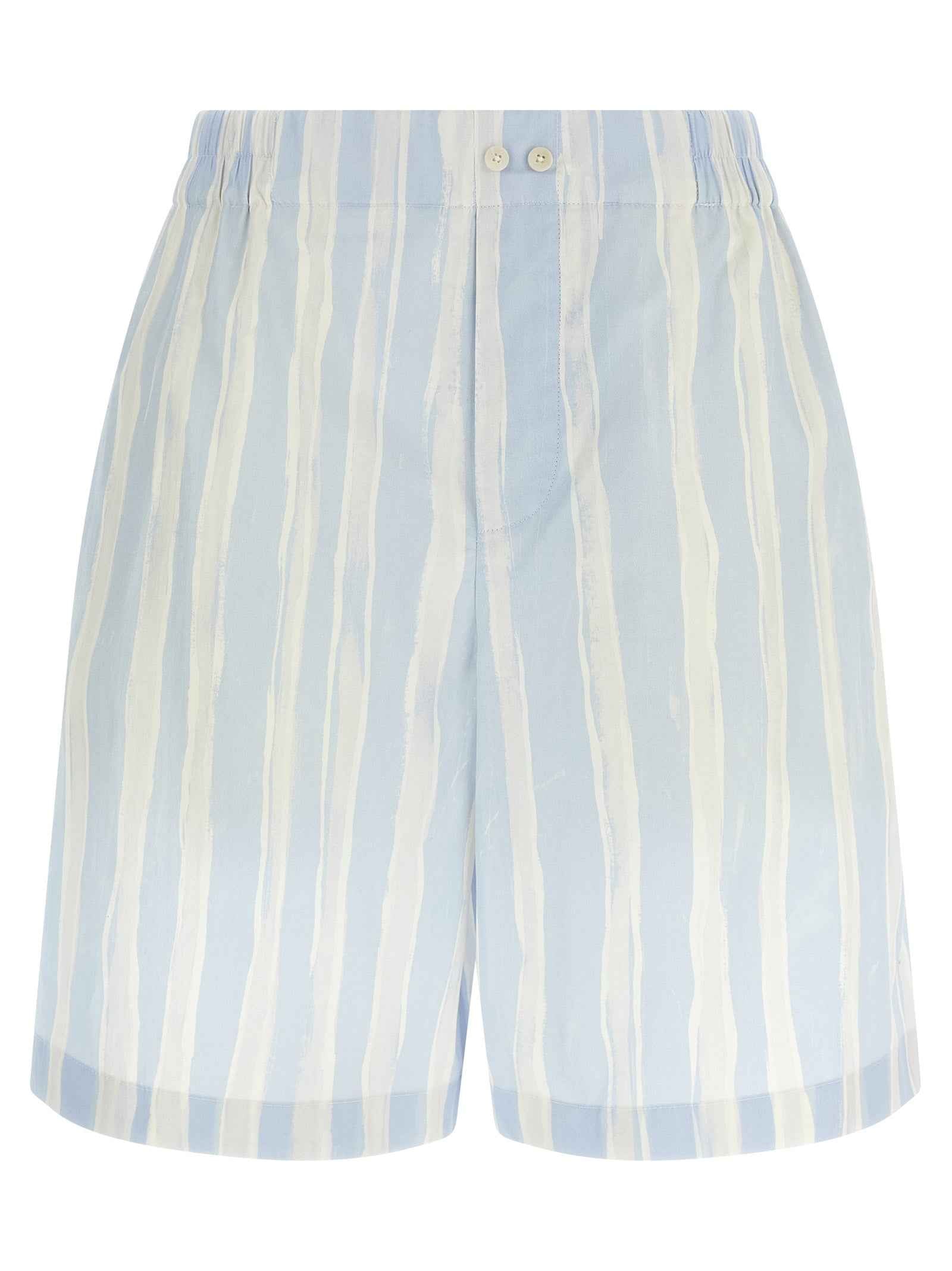 Blue Linen Bermuda Shorts