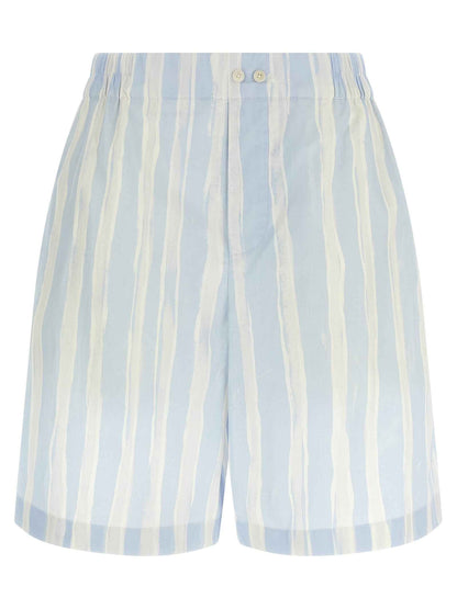 Blue Linen Bermuda Shorts