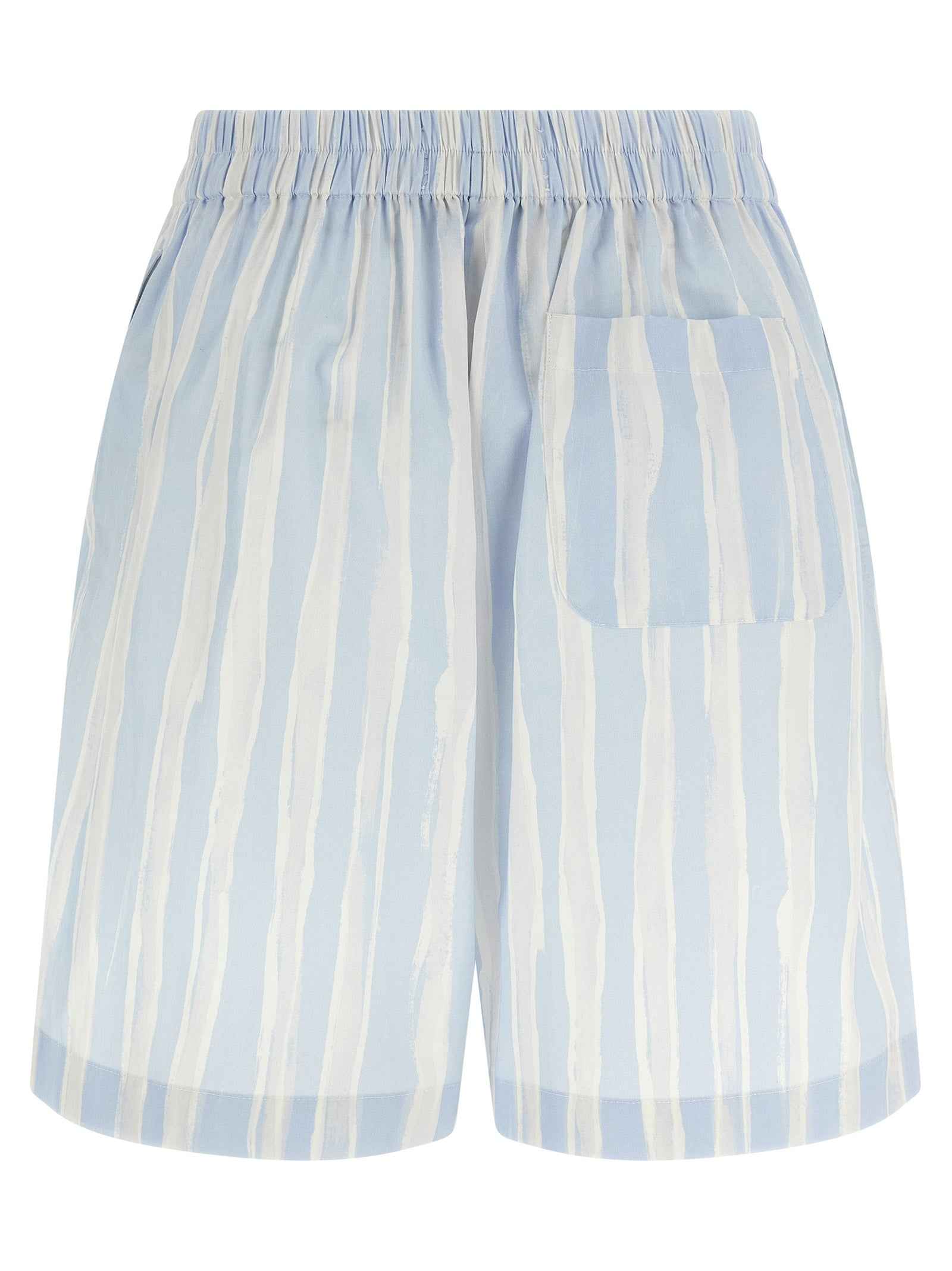 Blue Linen Bermuda Shorts