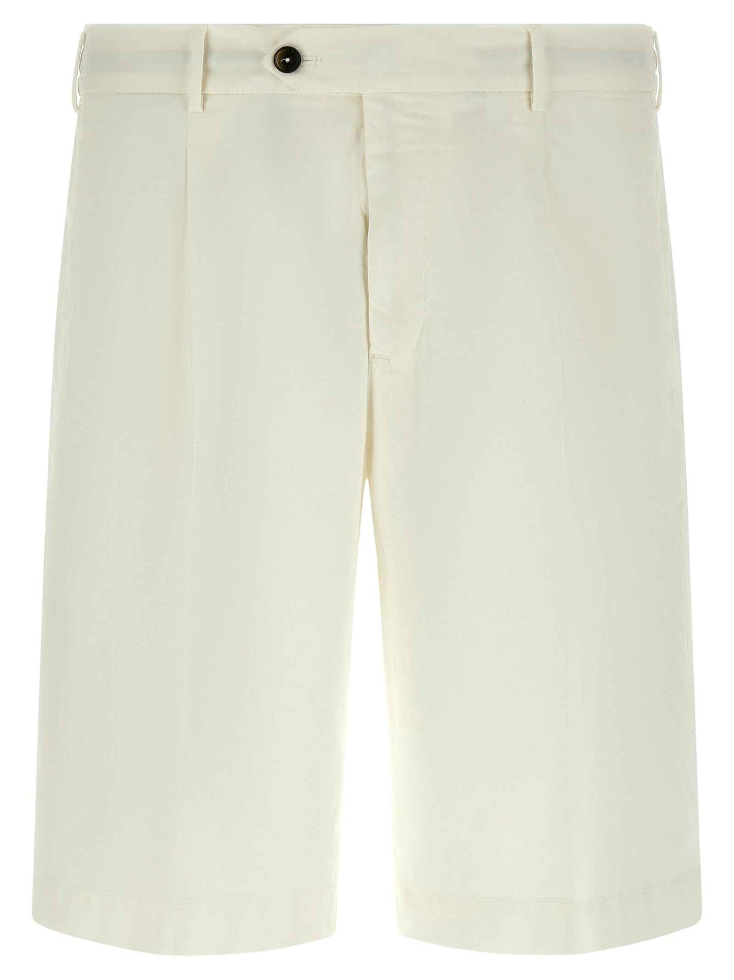 White Cotton Bermuda Shorts