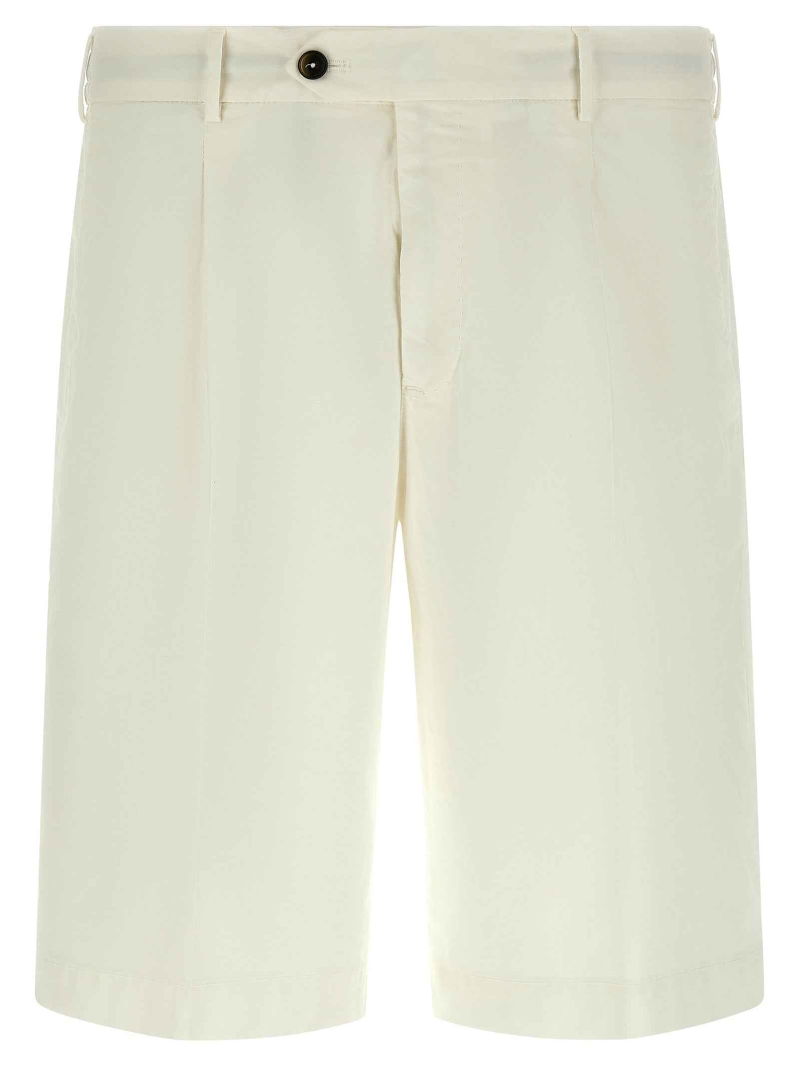 White Cotton Bermuda Shorts