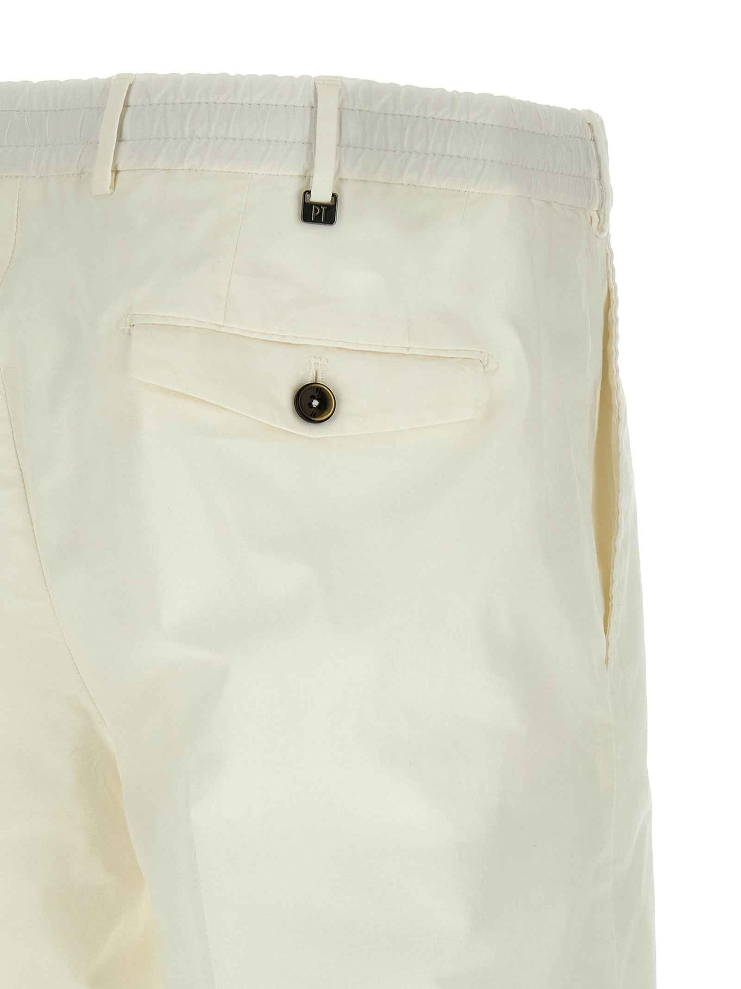 White Cotton Bermuda Shorts