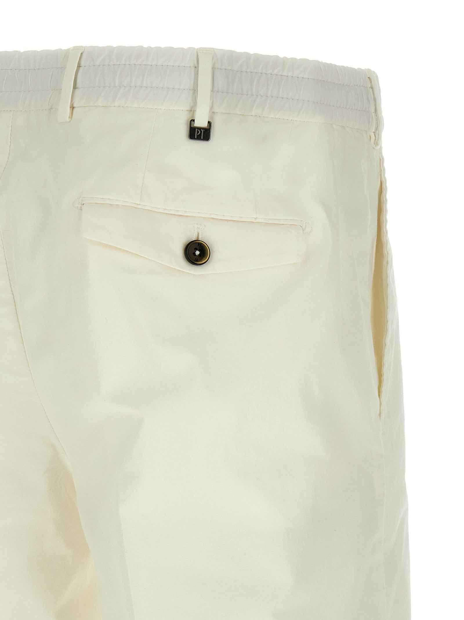 White Cotton Bermuda Shorts