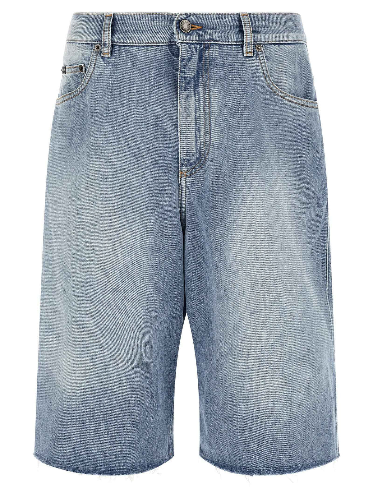 Blue Cotton Bermuda Shorts