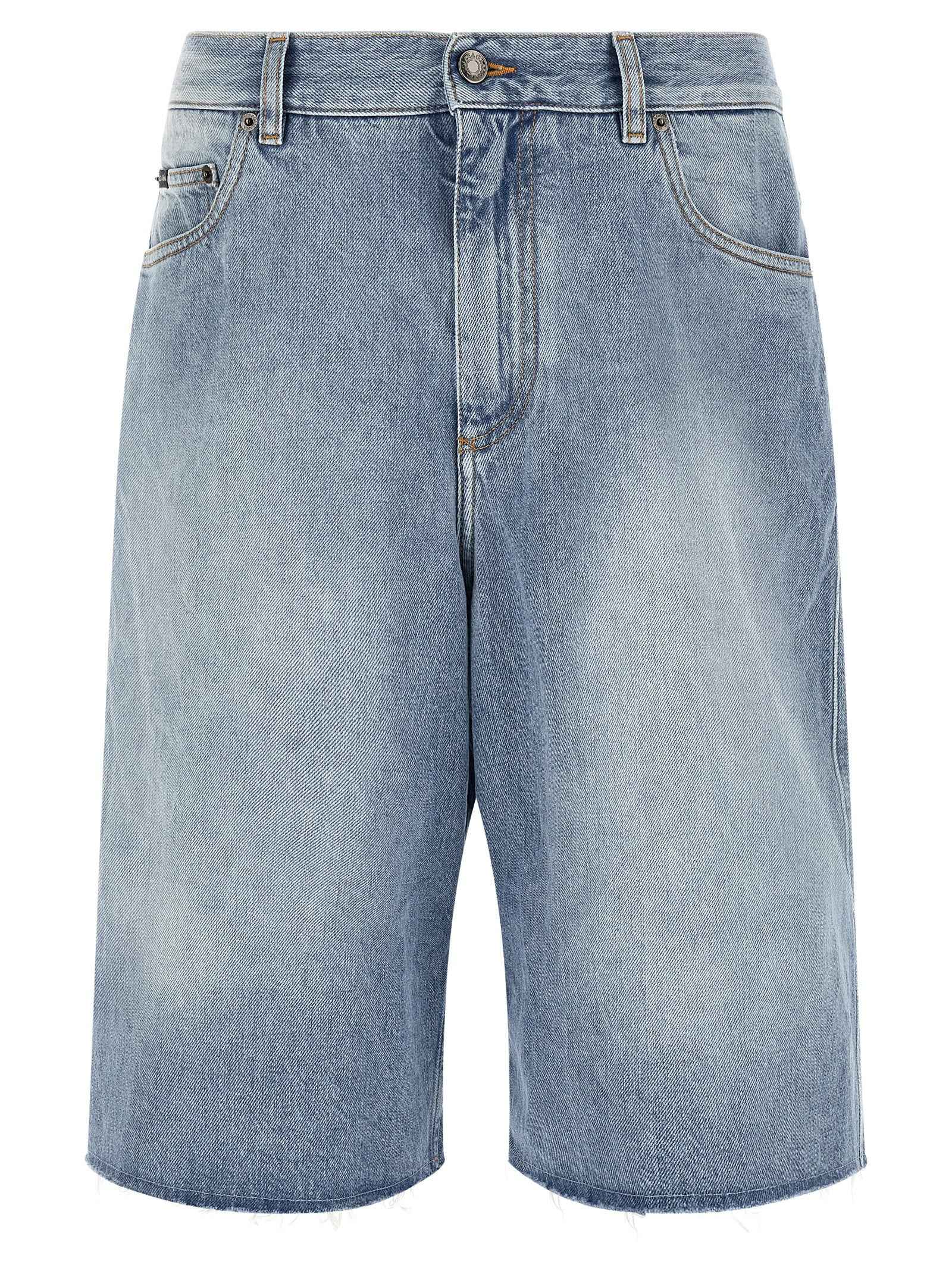 Blue Cotton Bermuda Shorts