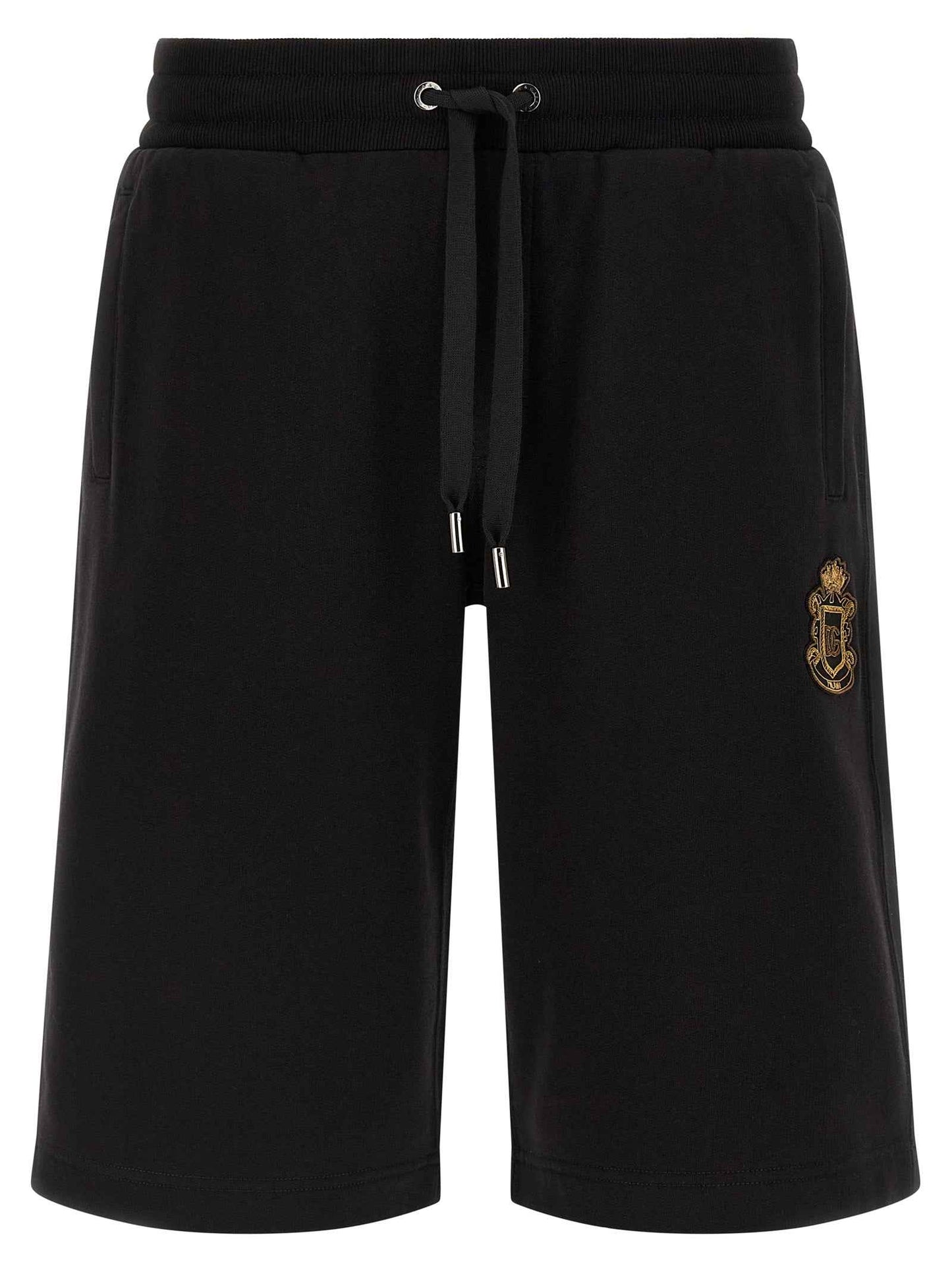 Black Cotton Bermuda Shorts
