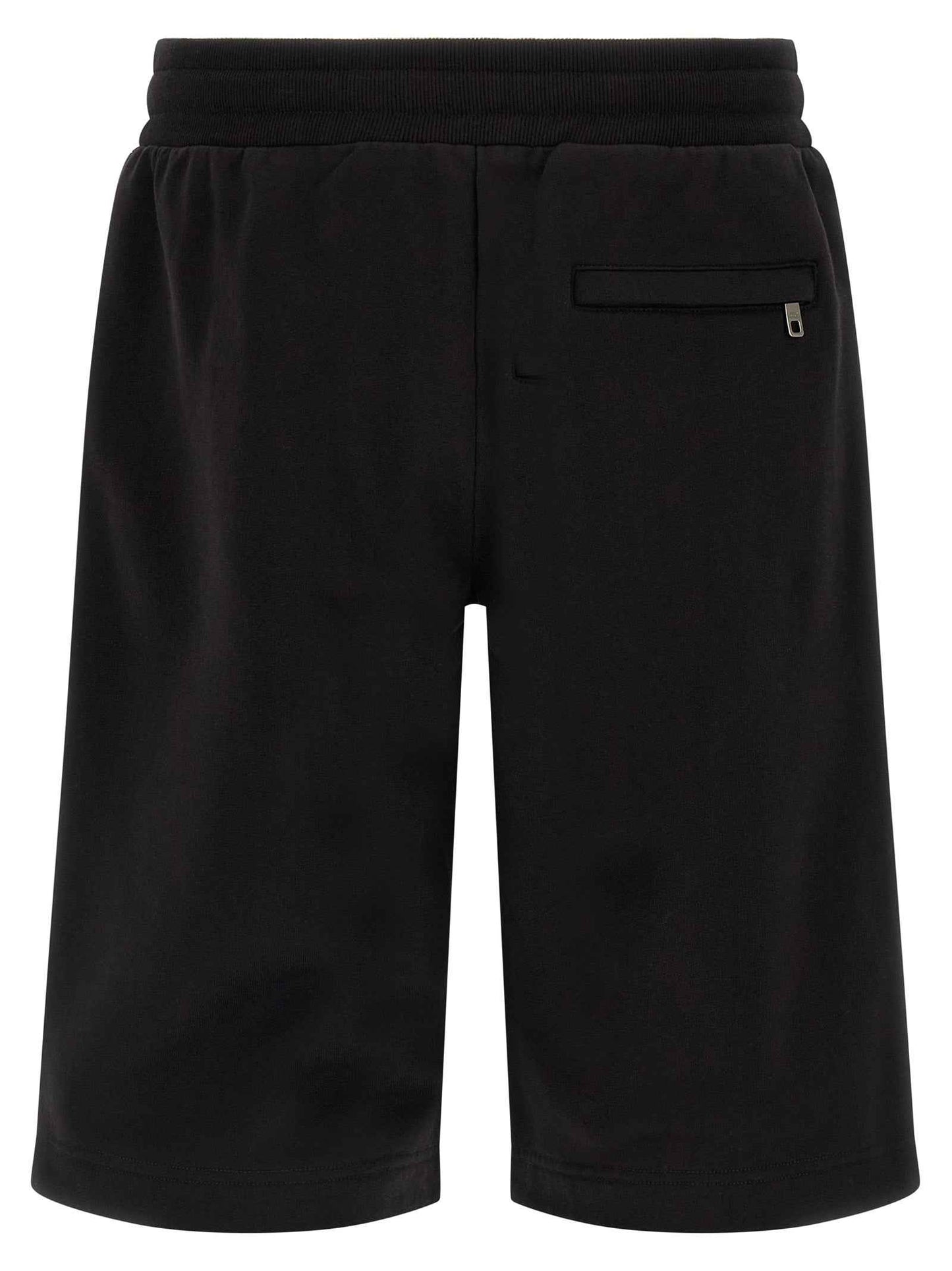 Black Cotton Bermuda Shorts