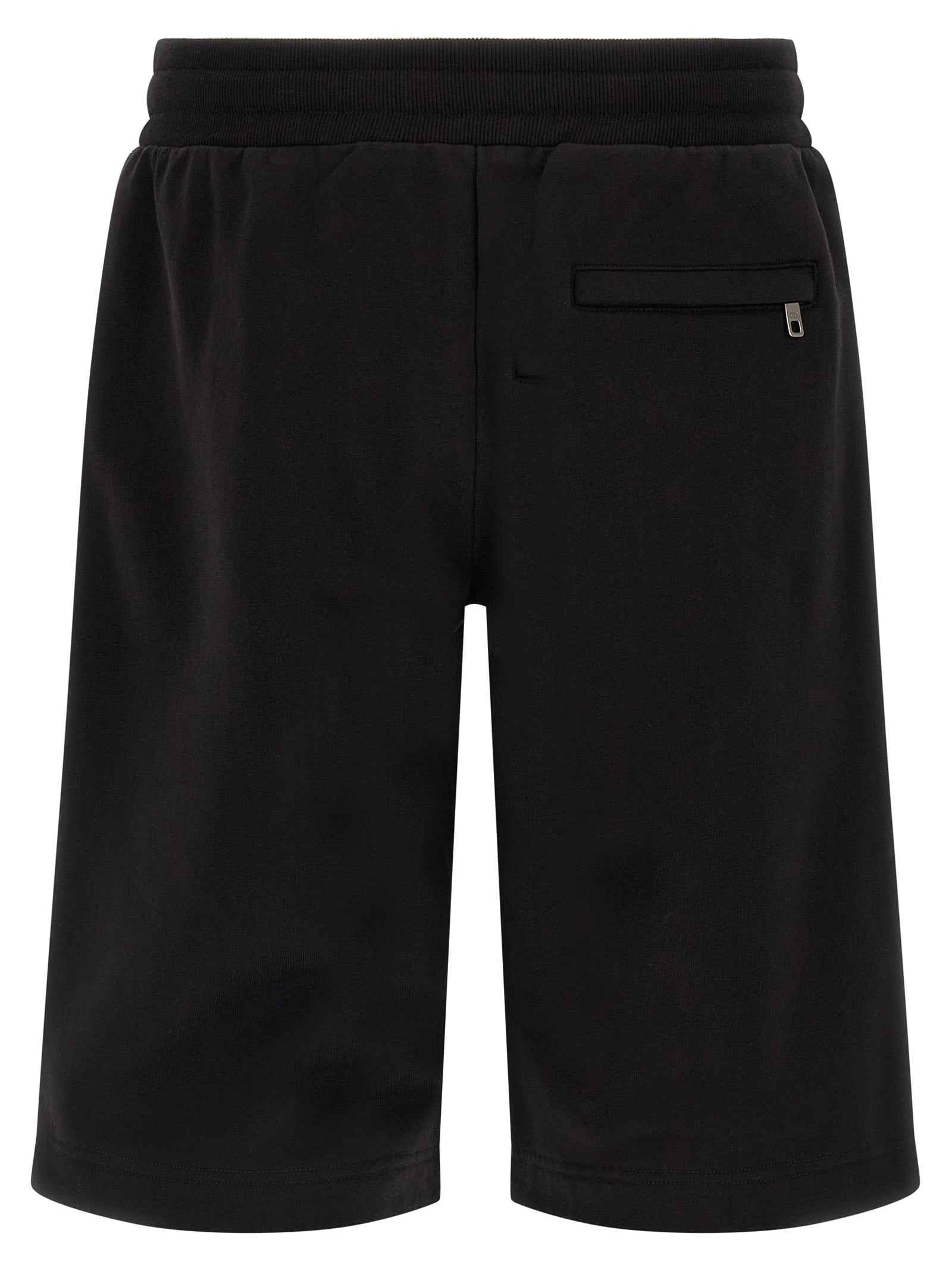 Black Cotton Bermuda Shorts