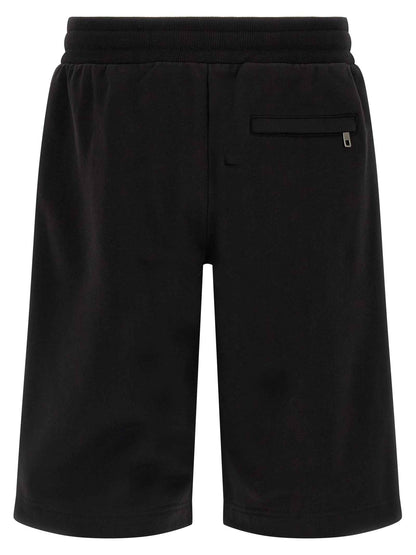 Black Cotton Bermuda Shorts