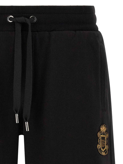 Black Cotton Bermuda Shorts