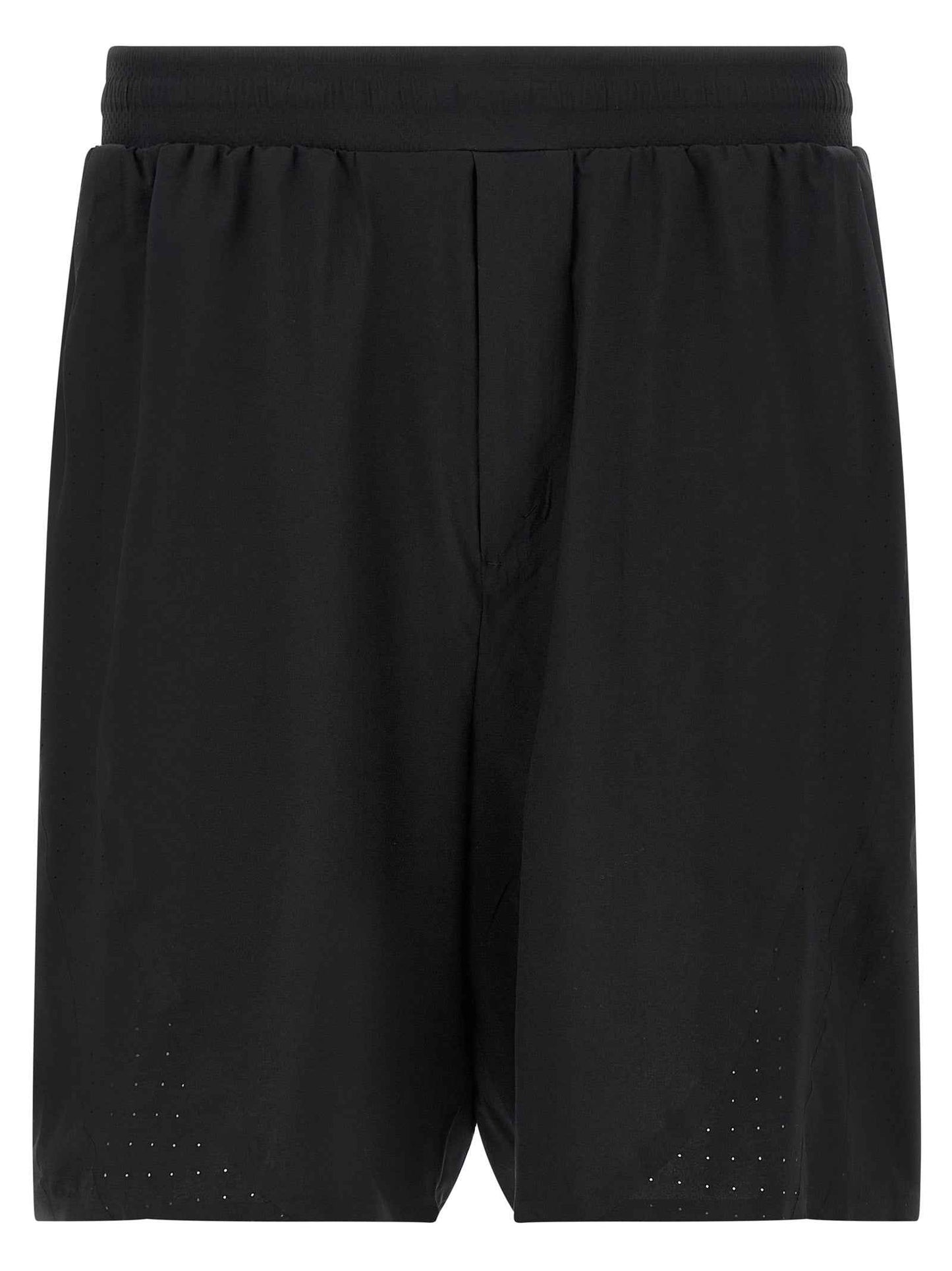Black Polyester Bermuda Shorts