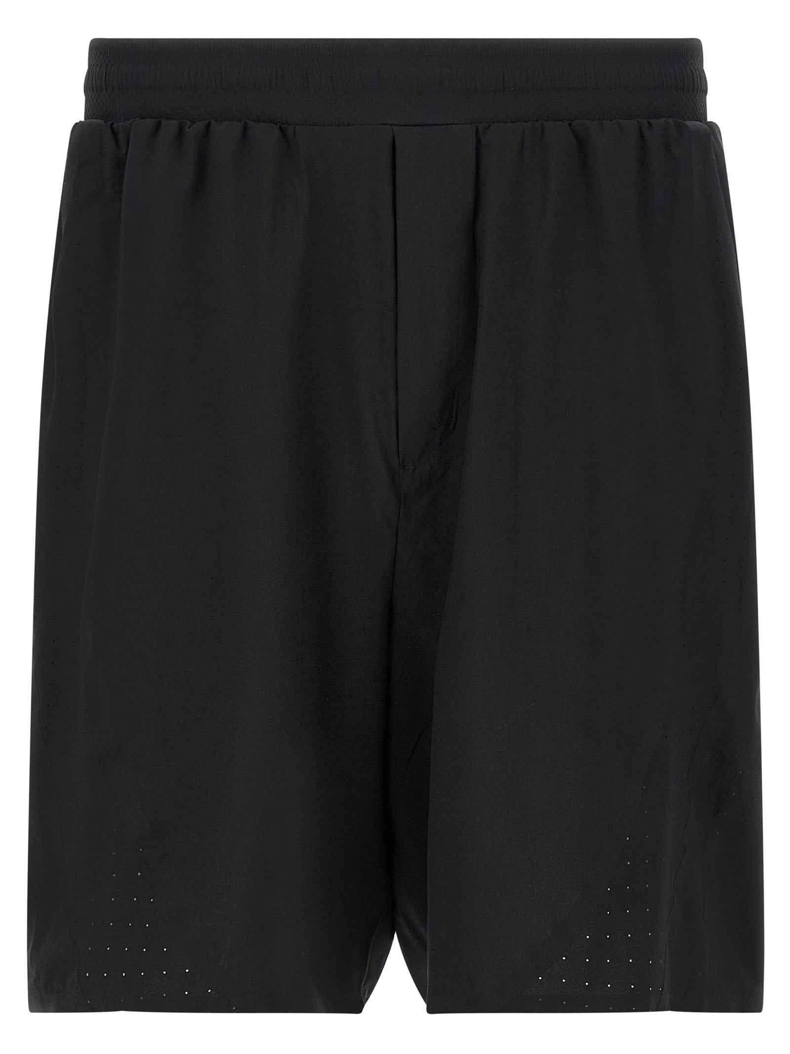 Black Polyester Bermuda Shorts