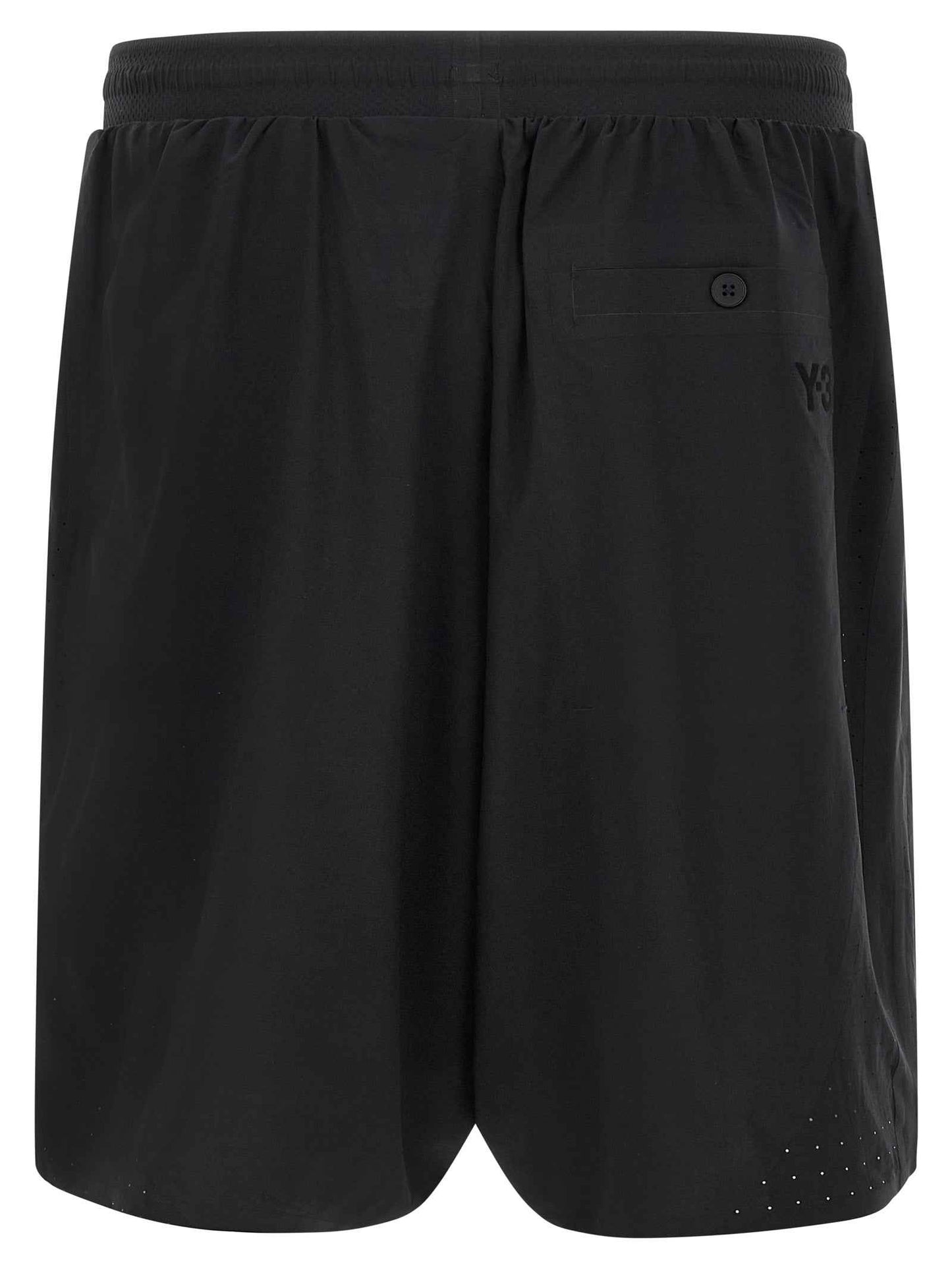 Black Polyester Bermuda Shorts