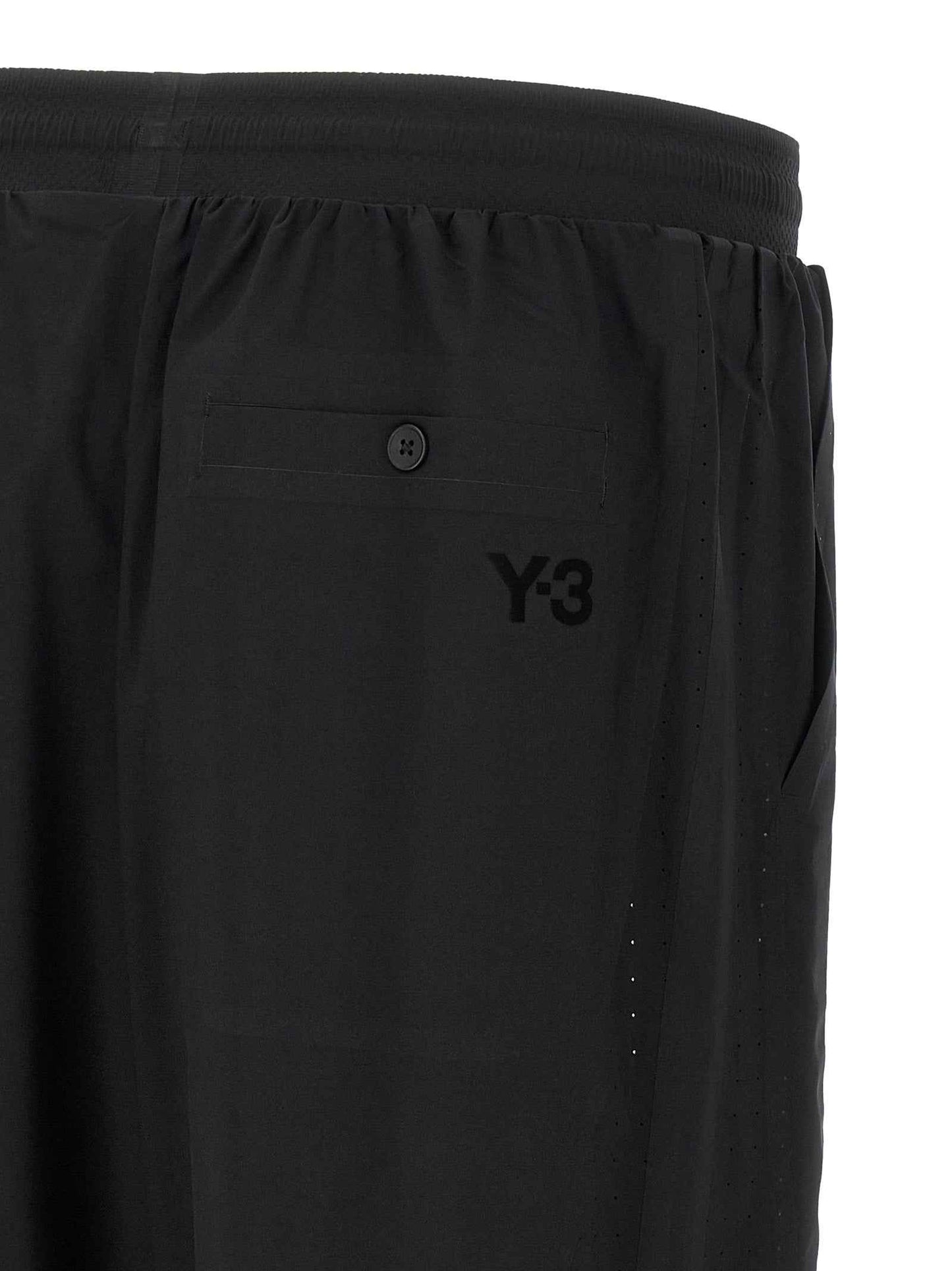 Black Polyester Bermuda Shorts