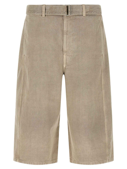 Gray Cotton Bermuda Shorts