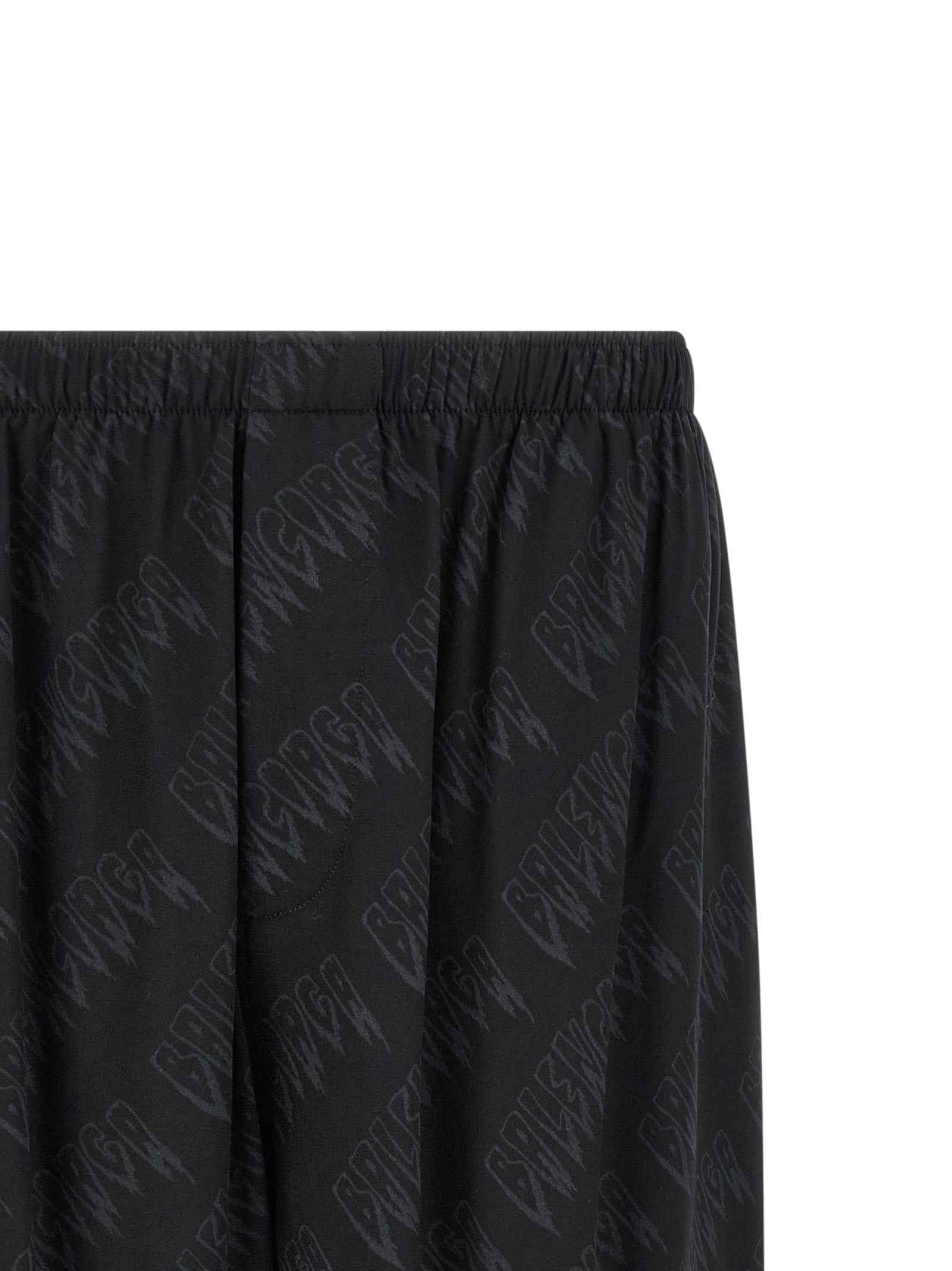 Black Viscose Bermuda Shorts