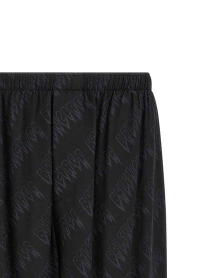 Black Viscose Bermuda Shorts
