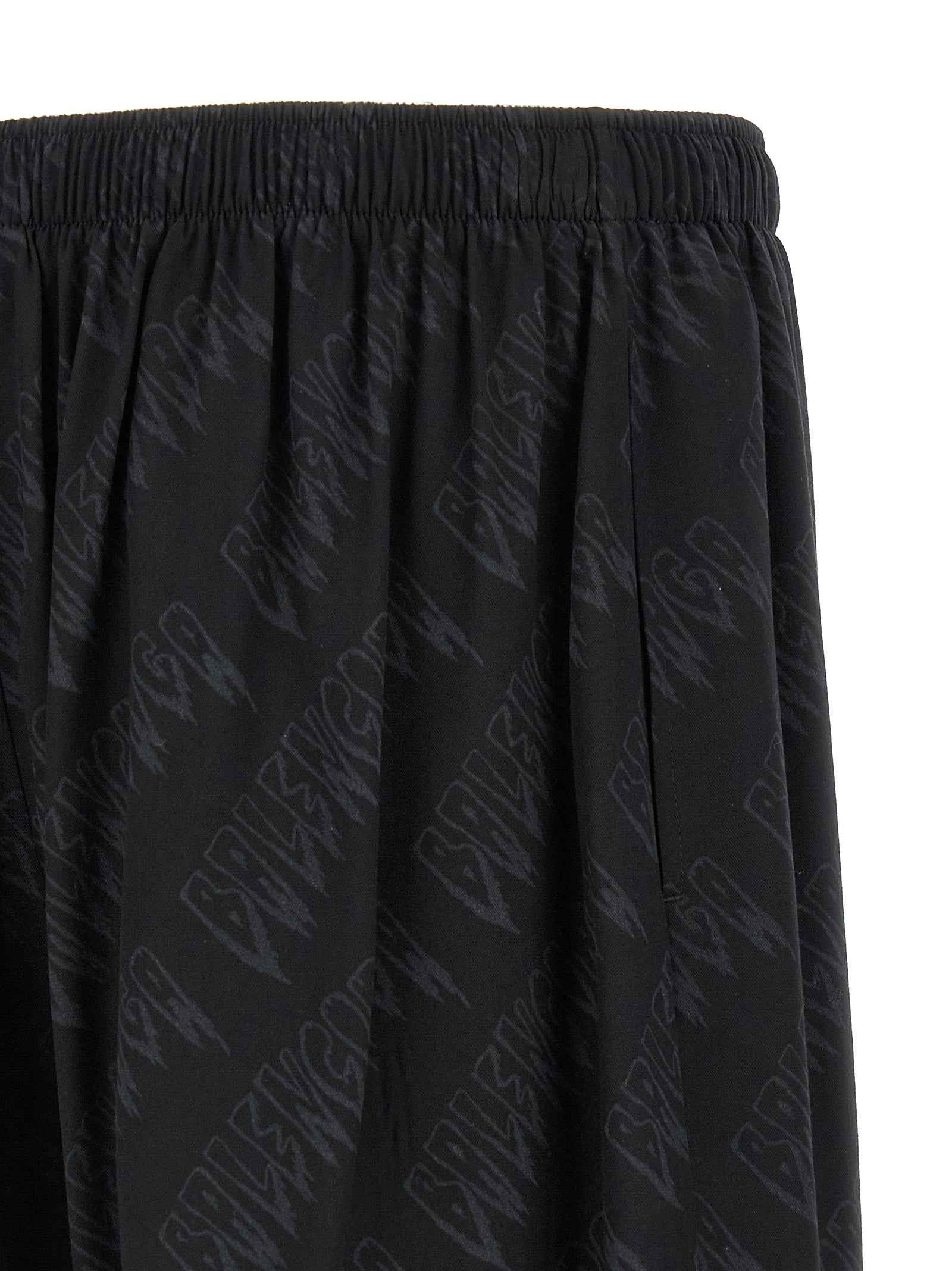 Black Viscose Bermuda Shorts