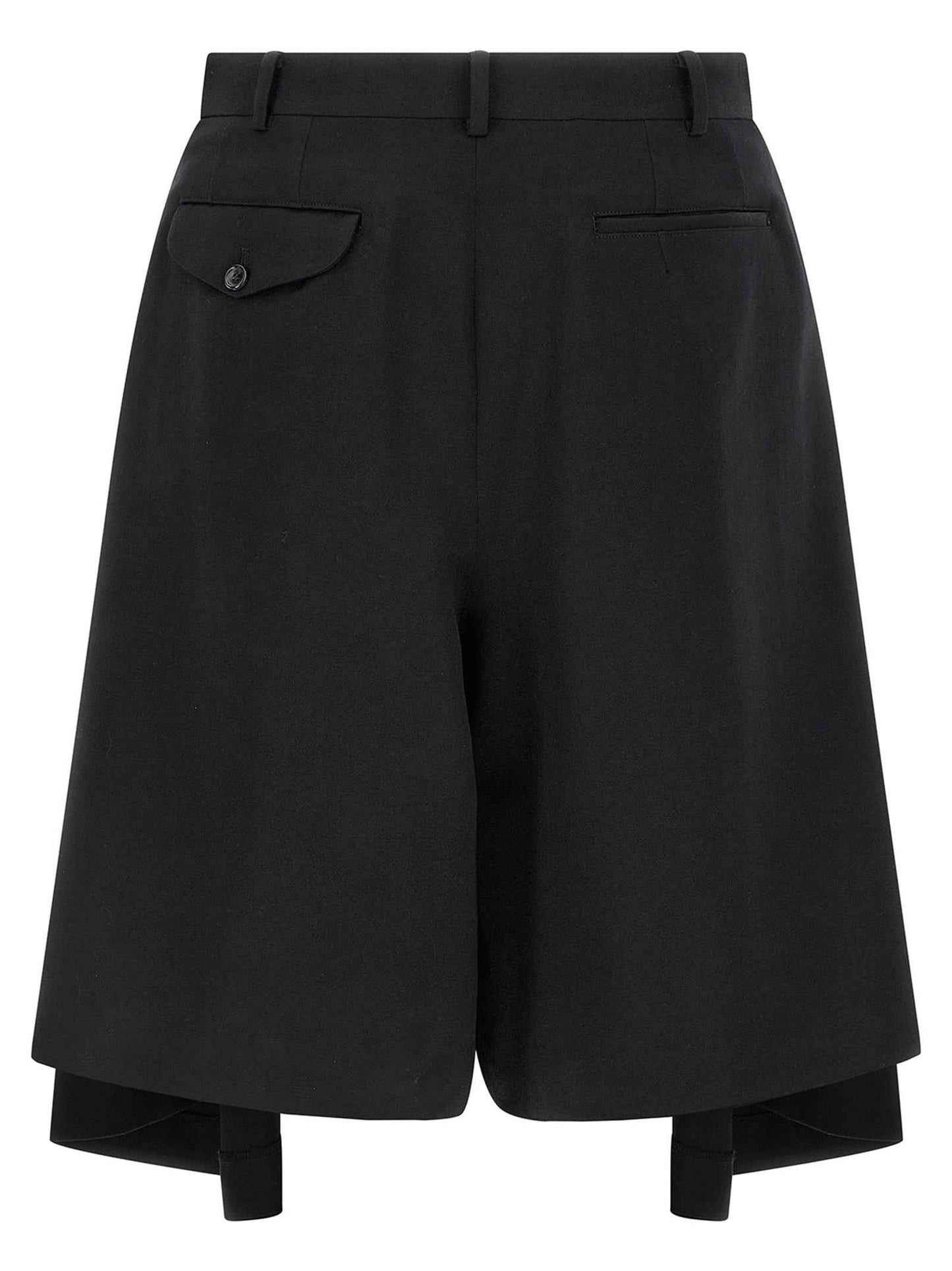 Black Wool Bermuda Shorts