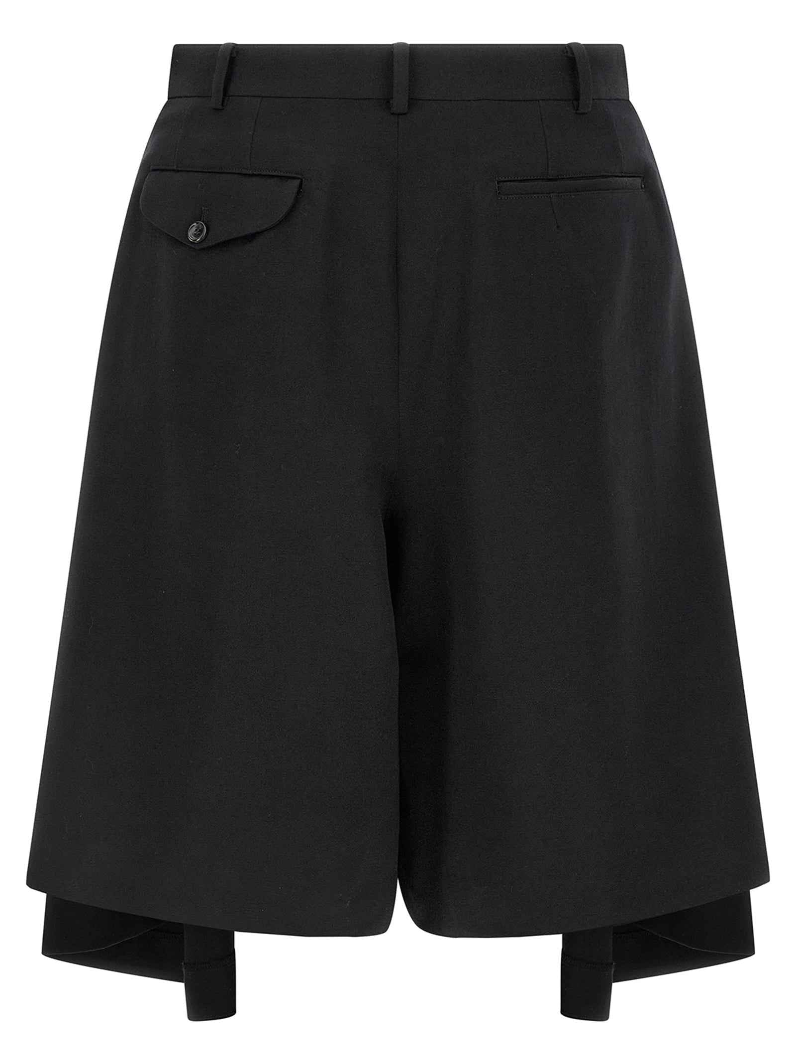 Black Wool Bermuda Shorts