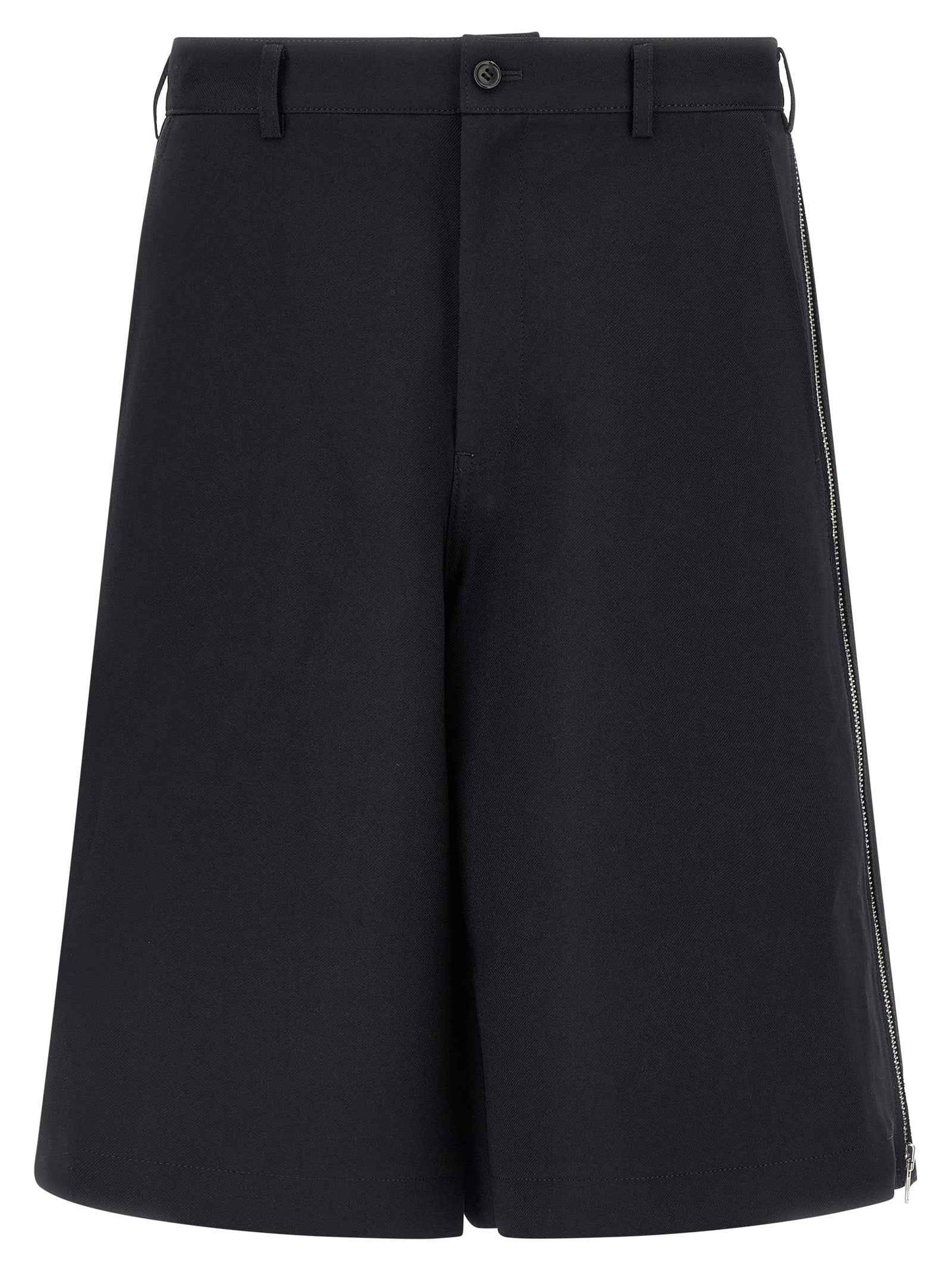 Blue Polyester Bermuda Shorts