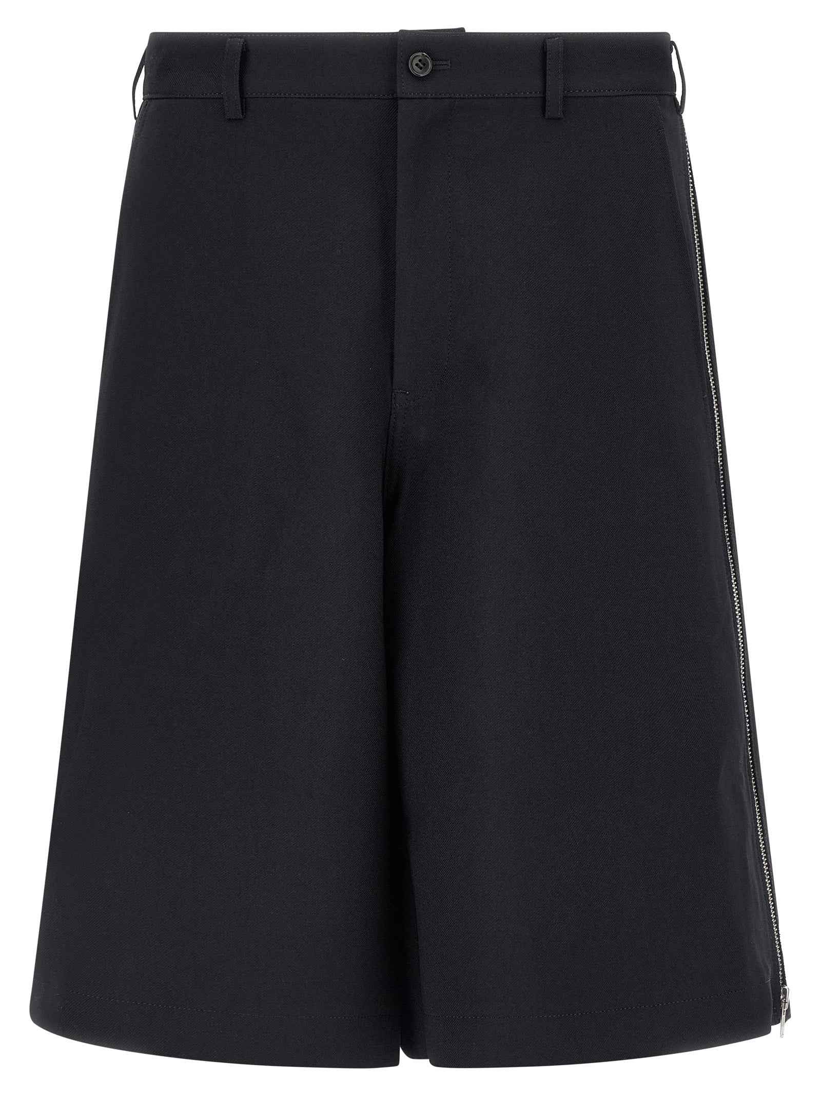 Blue Polyester Bermuda Shorts