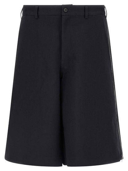 Blue Polyester Bermuda Shorts