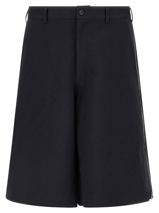 Blue Polyester Bermuda Shorts