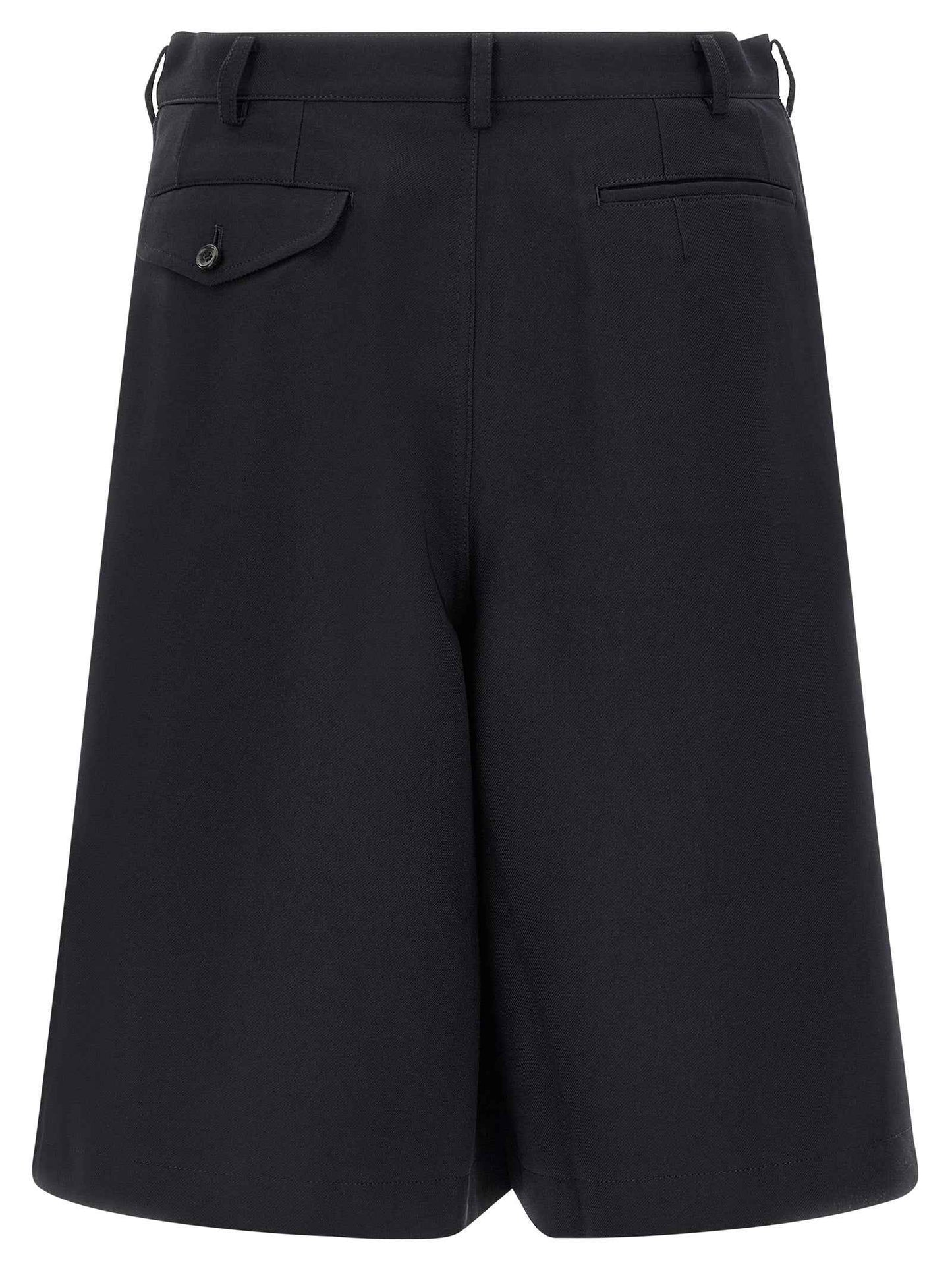 Blue Polyester Bermuda Shorts