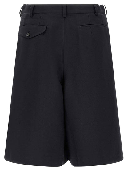 Blue Polyester Bermuda Shorts