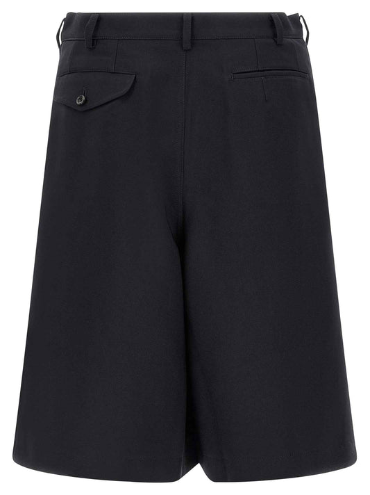 Blue Polyester Bermuda Shorts
