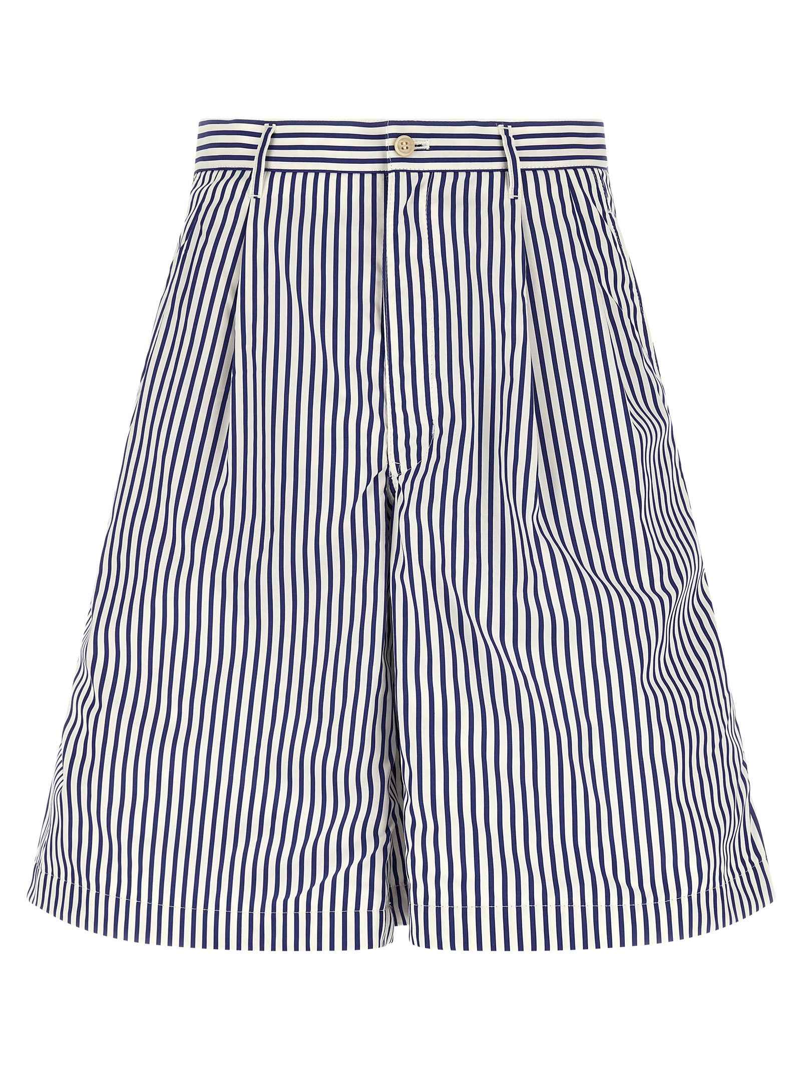 Blue Cotton Bermuda Shorts
