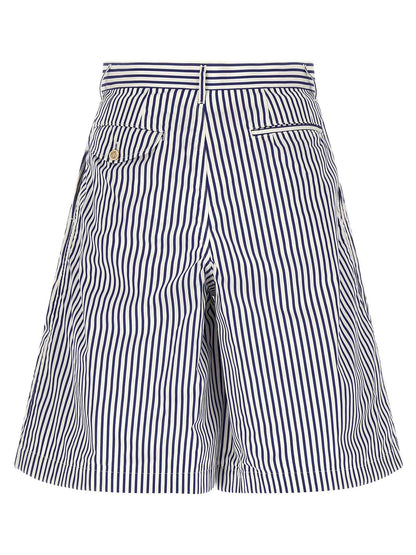 Blue Cotton Bermuda Shorts