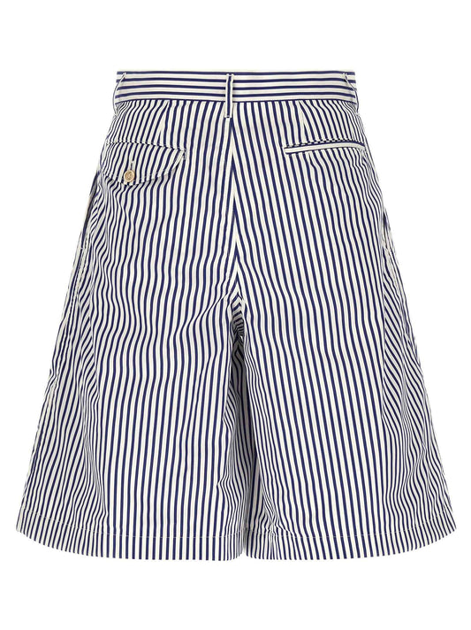 Blue Cotton Bermuda Shorts