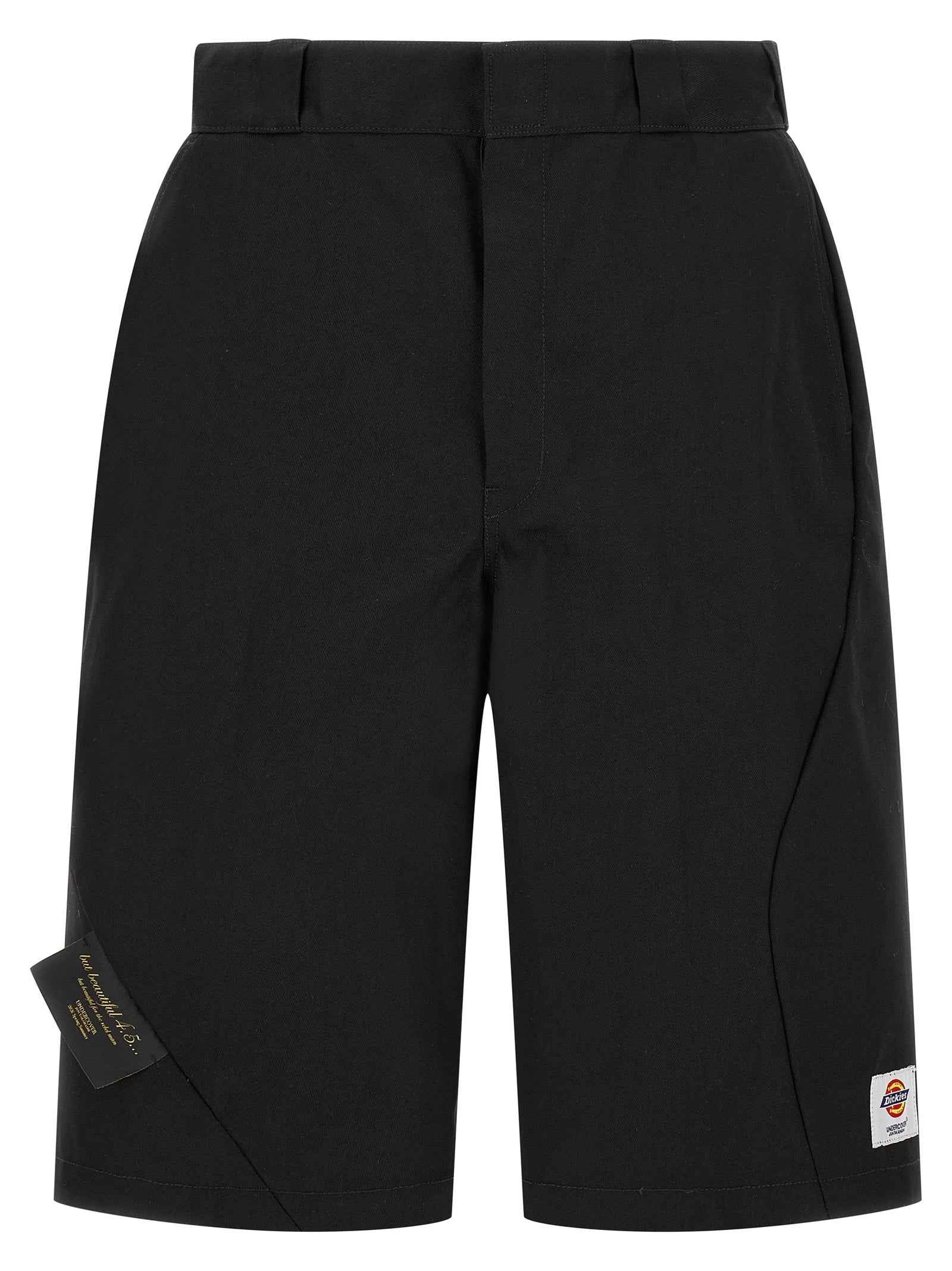 Black Polyester Bermuda Shorts