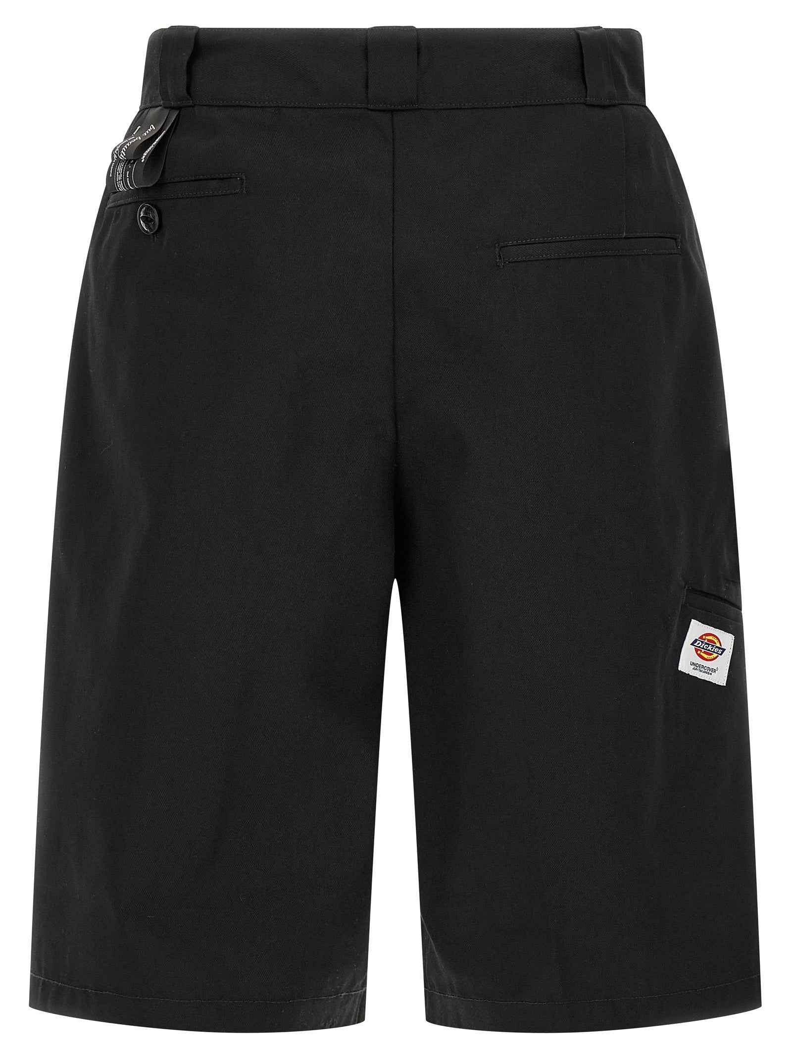Black Polyester Bermuda Shorts