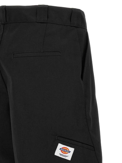 Black Polyester Bermuda Shorts