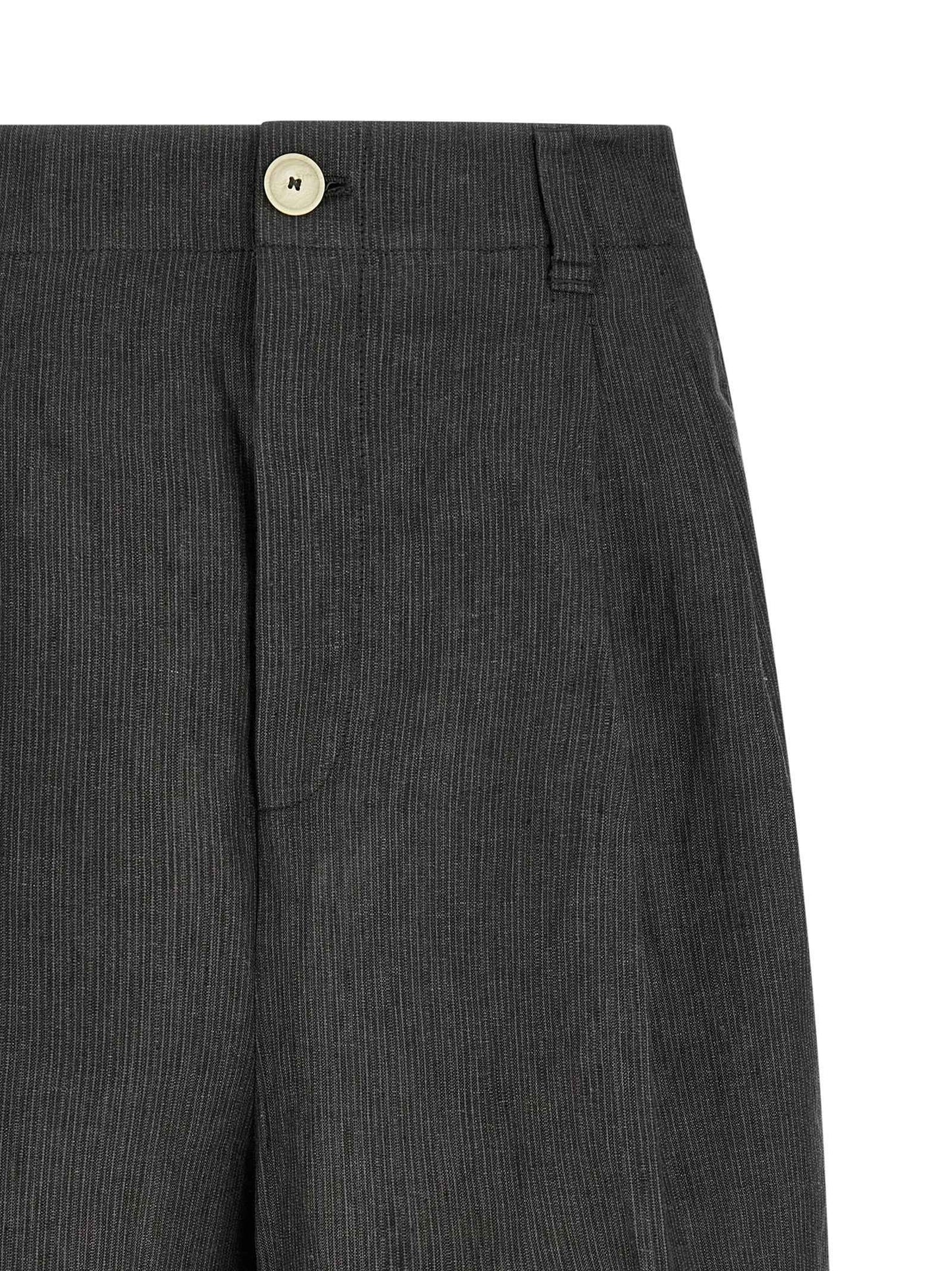 Gray Linen Bermuda Shorts