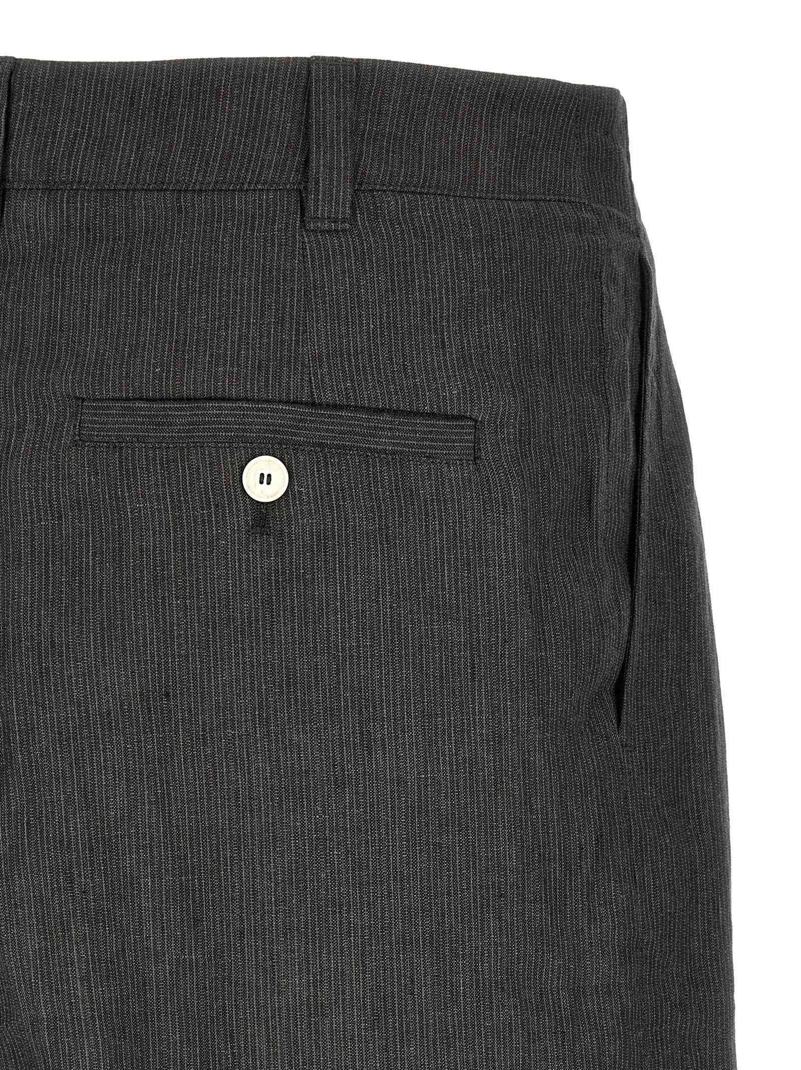 Gray Linen Bermuda Shorts