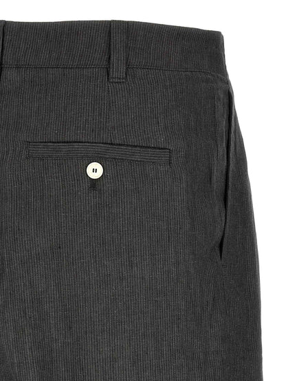 Gray Linen Bermuda Shorts