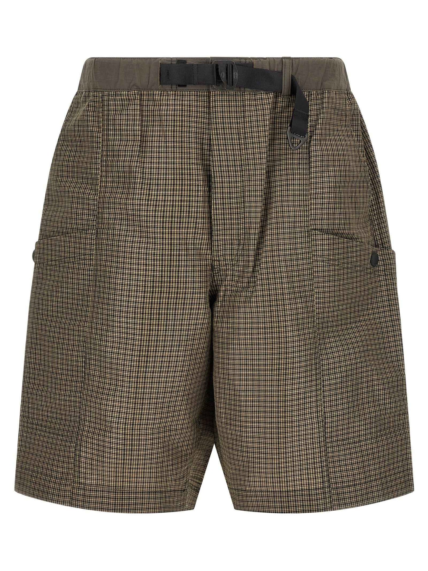 Bicolor Linen Bermuda Shorts