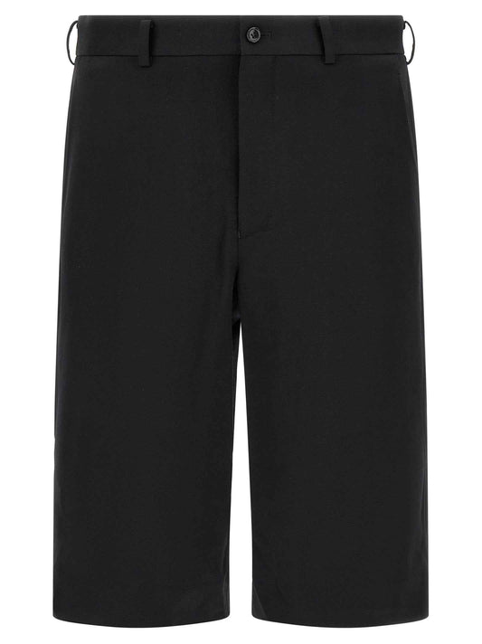 Black Wool Bermuda Shorts