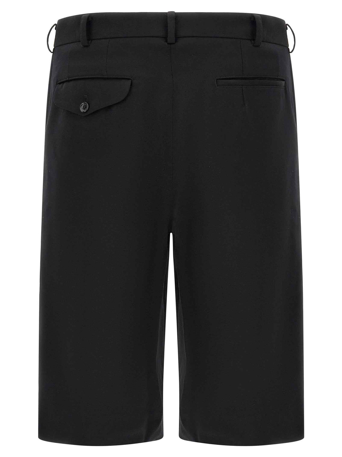 Black Wool Bermuda Shorts