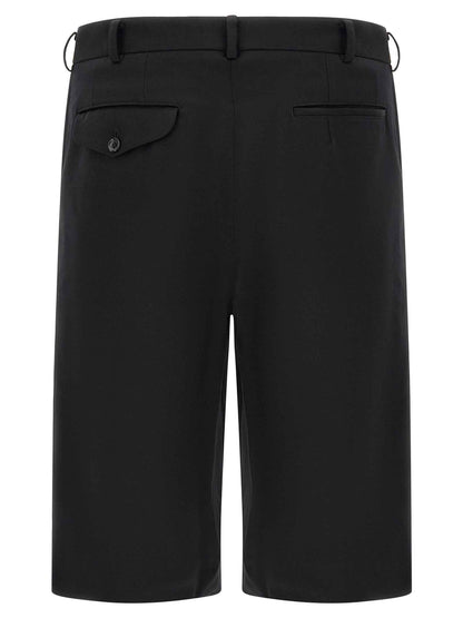 Black Wool Bermuda Shorts