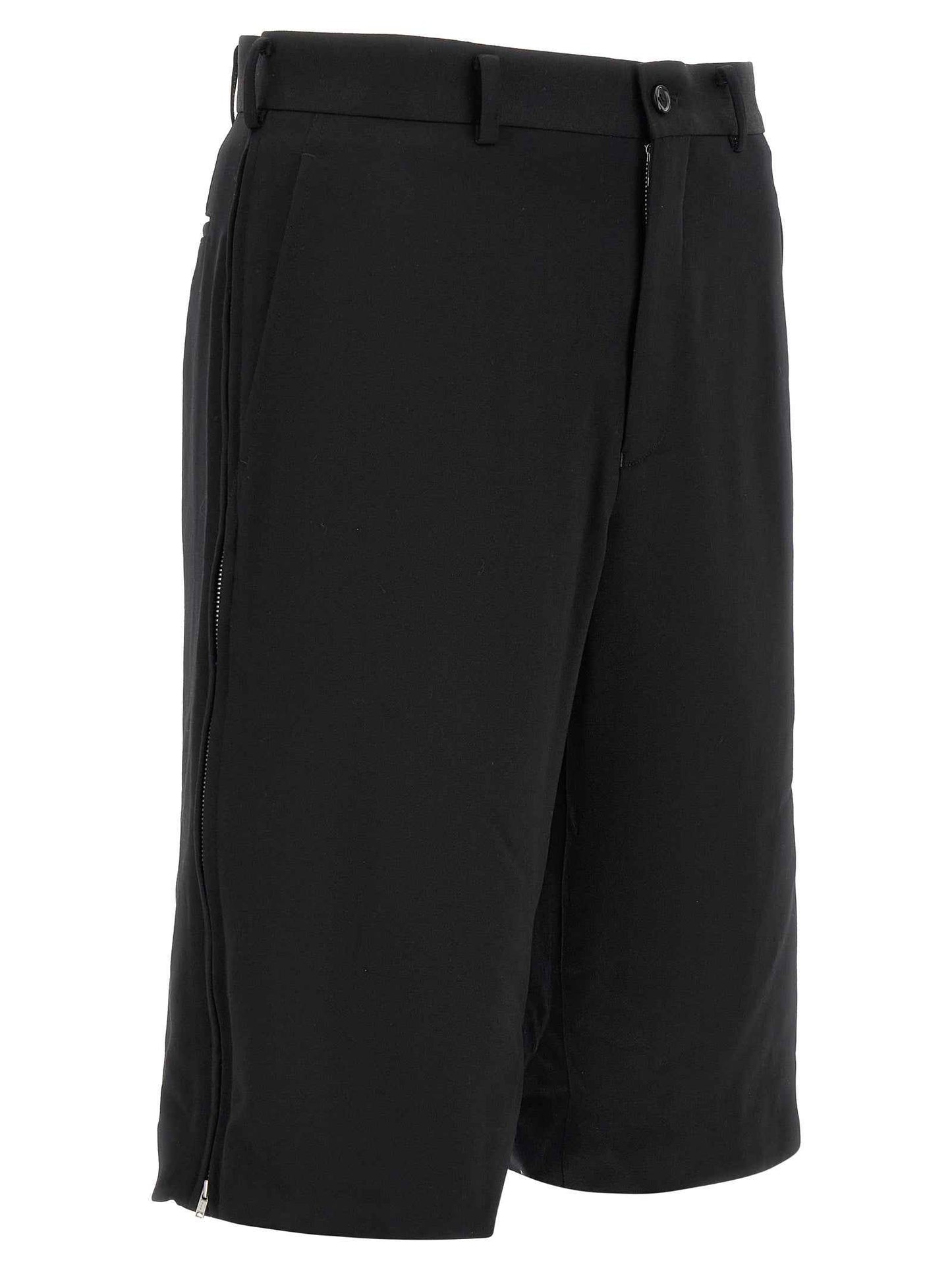 Black Wool Bermuda Shorts