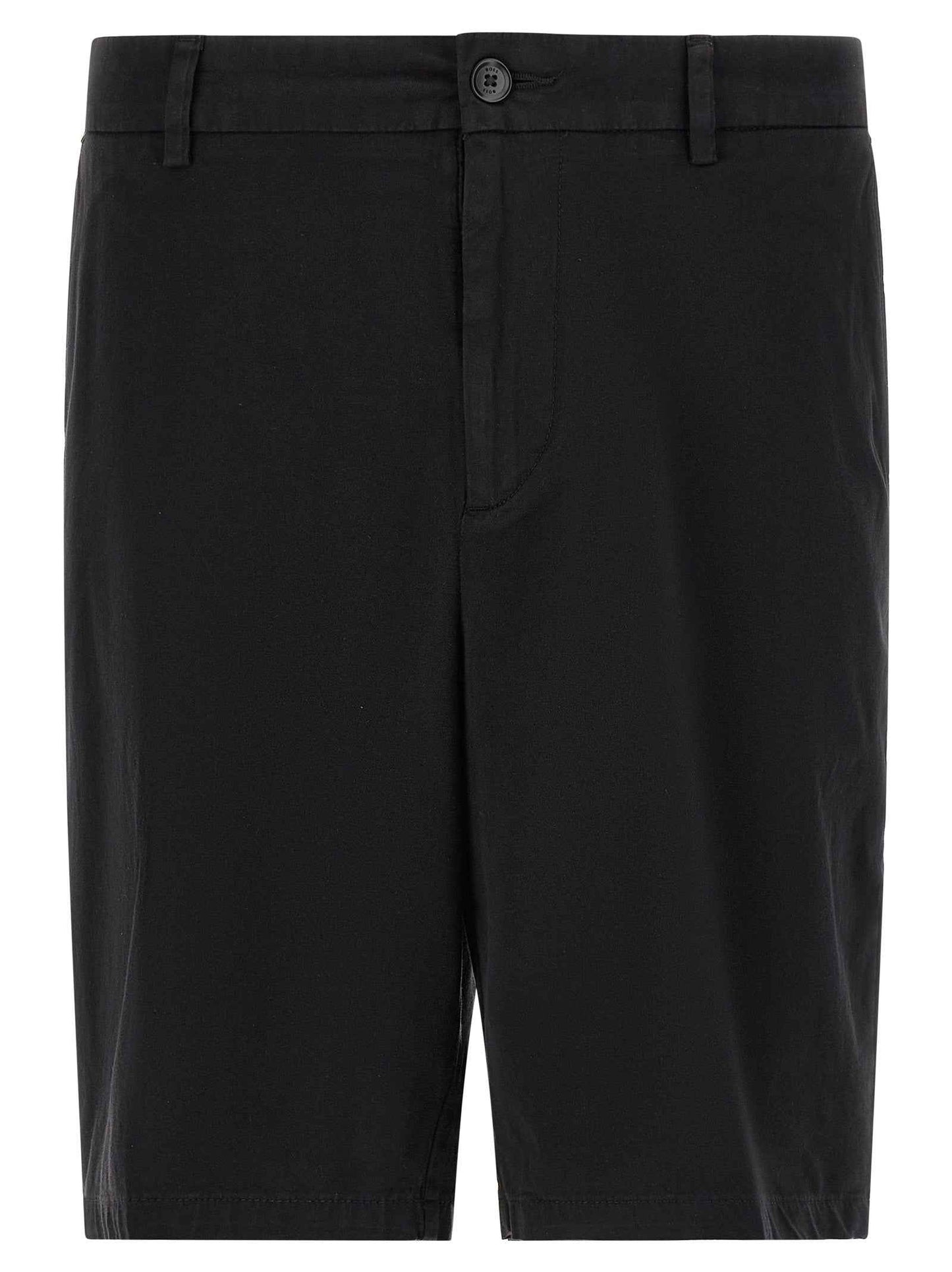Black Cotton Bermuda Shorts