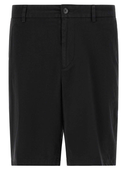 Black Cotton Bermuda Shorts