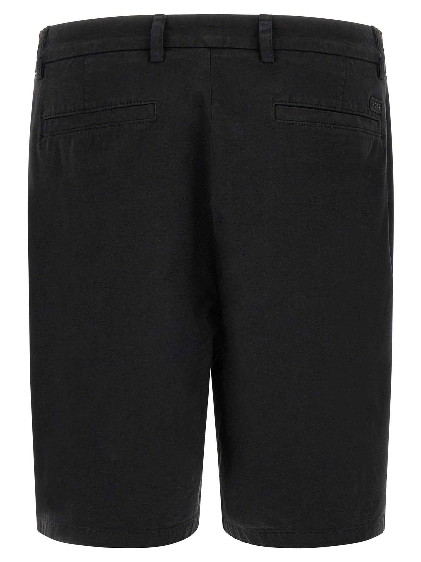 Black Cotton Bermuda Shorts