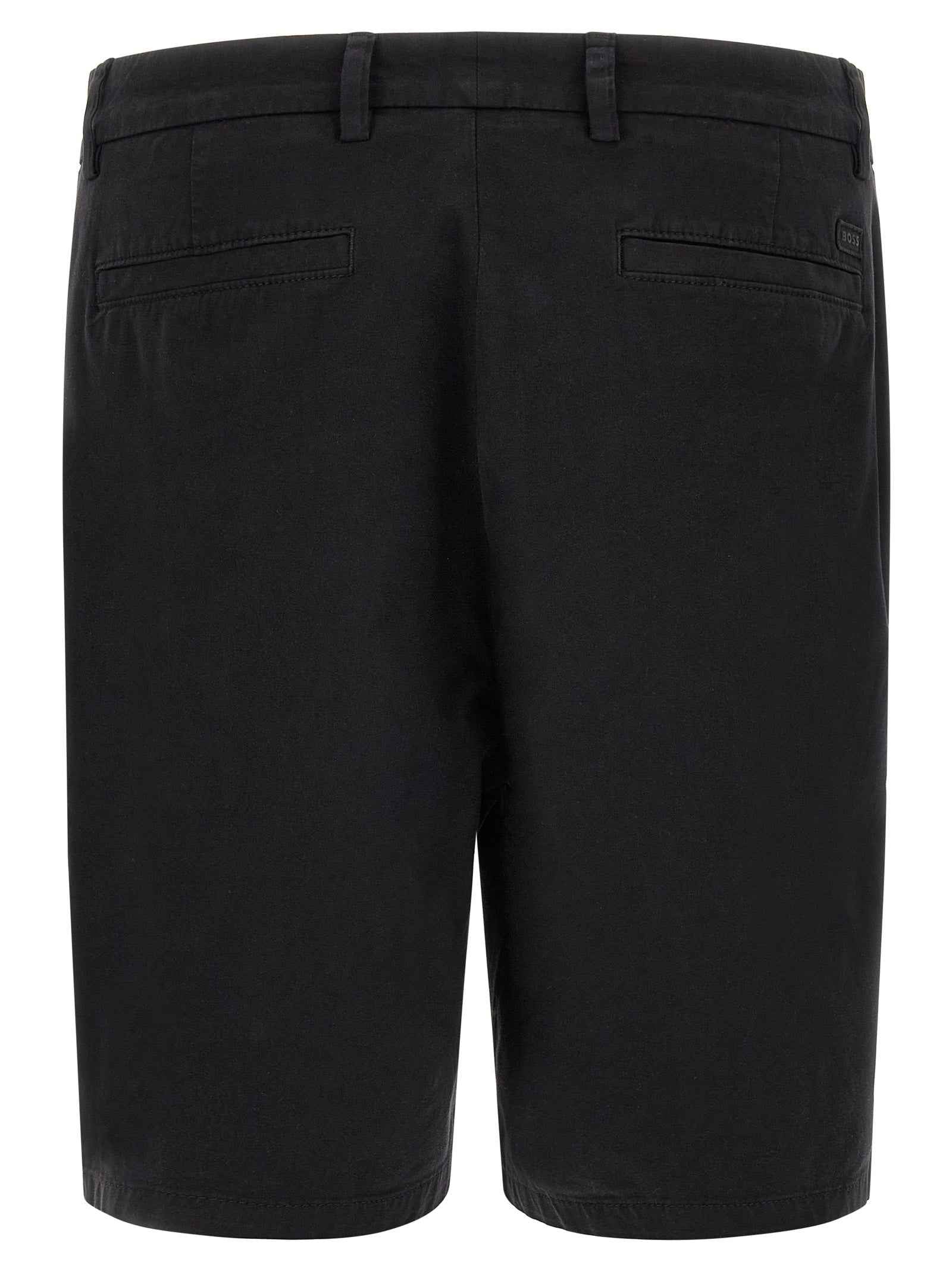 Black Cotton Bermuda Shorts
