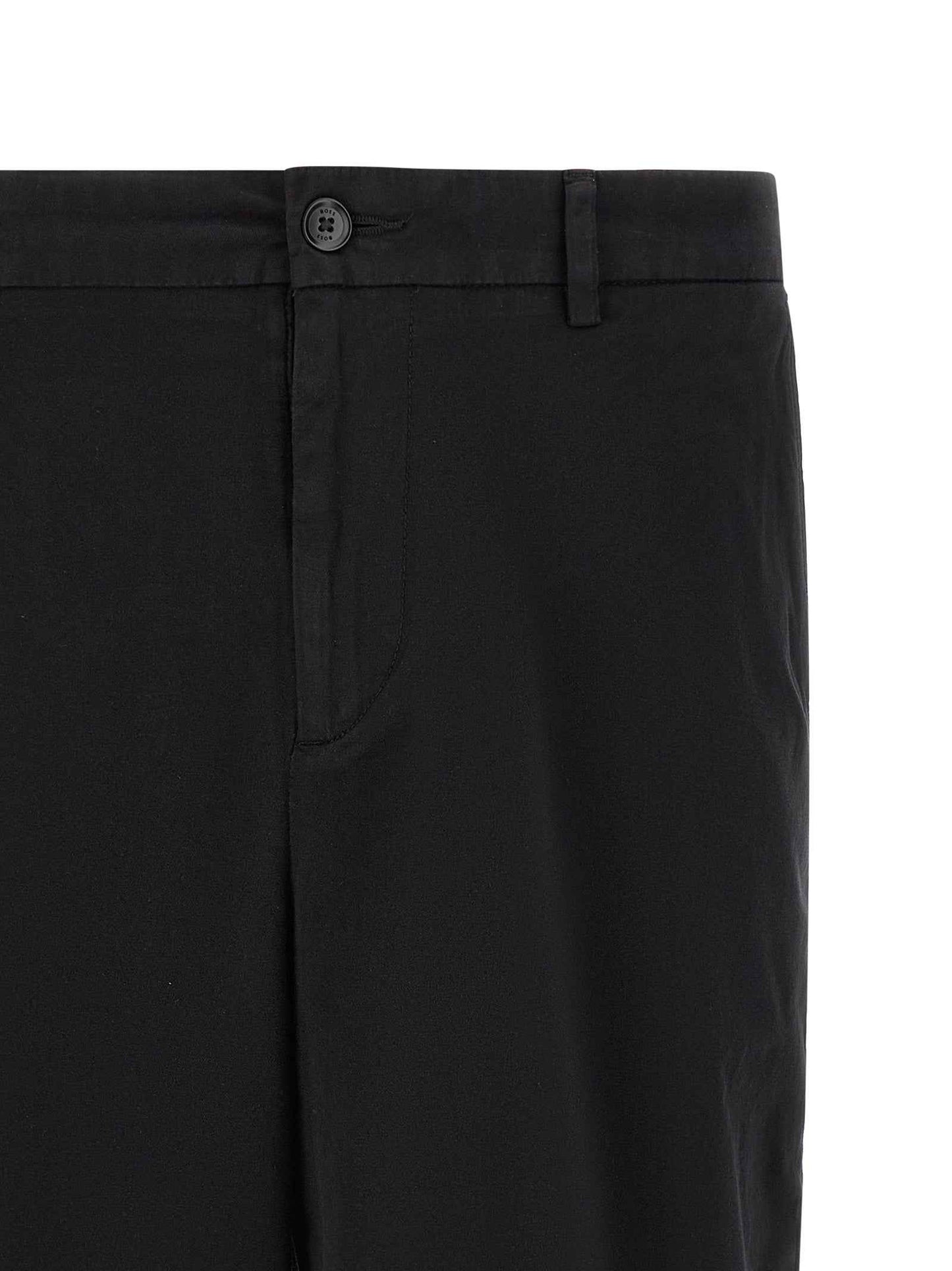 Black Cotton Bermuda Shorts